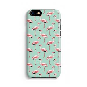 CaseCompany Flamingoprint groen: iPhone 8 Volledig Geprint Hoesje