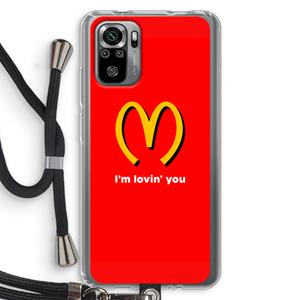 CaseCompany I'm lovin' you: Xiaomi Redmi Note 10S Transparant Hoesje met koord
