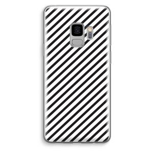 CaseCompany Strepen zwart-wit: Samsung Galaxy S9 Transparant Hoesje