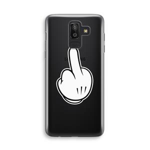 CaseCompany Middle finger white: Samsung Galaxy J8 (2018) Transparant Hoesje