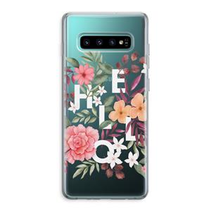 CaseCompany Hello in flowers: Samsung Galaxy S10 Plus Transparant Hoesje