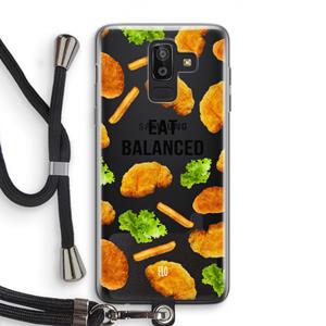 CaseCompany Eat Balanced: Samsung Galaxy J8 (2018) Transparant Hoesje met koord