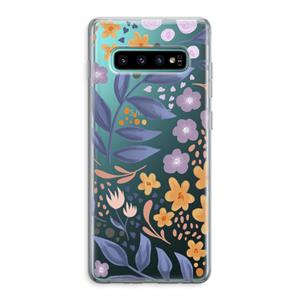 CaseCompany Flowers with blue leaves: Samsung Galaxy S10 Plus Transparant Hoesje