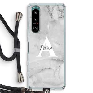 CaseCompany Ivory Marble: Sony Xperia 5 III Transparant Hoesje met koord