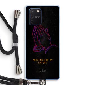 CaseCompany Praying For My Haters: Samsung Galaxy Note 10 Lite Transparant Hoesje met koord