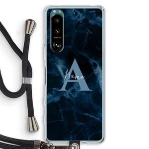 CaseCompany Midnight Marble: Sony Xperia 5 III Transparant Hoesje met koord