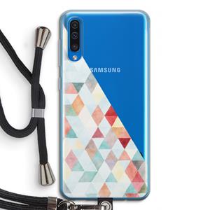 CaseCompany Gekleurde driehoekjes pastel: Samsung Galaxy A50 Transparant Hoesje met koord