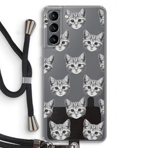 CaseCompany Kitten: Samsung Galaxy S21 Transparant Hoesje met koord