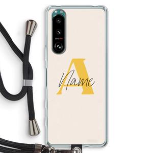 CaseCompany Amber Script: Sony Xperia 5 III Transparant Hoesje met koord