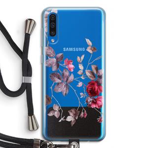 CaseCompany Mooie bloemen: Samsung Galaxy A50 Transparant Hoesje met koord
