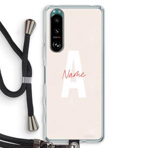 CaseCompany Strawberry Milkshake: Sony Xperia 5 III Transparant Hoesje met koord