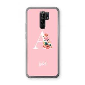 CaseCompany Pink Bouquet: Xiaomi Redmi 9 Transparant Hoesje