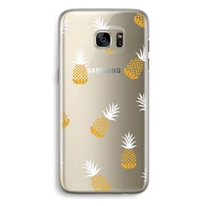 CaseCompany Ananasjes: Samsung Galaxy S7 Edge Transparant Hoesje