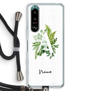 CaseCompany Green Brush: Sony Xperia 5 III Transparant Hoesje met koord