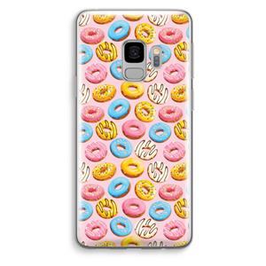 CaseCompany Pink donuts: Samsung Galaxy S9 Transparant Hoesje