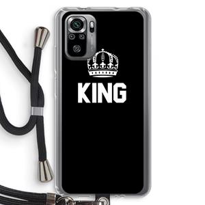 CaseCompany King zwart: Xiaomi Redmi Note 10S Transparant Hoesje met koord