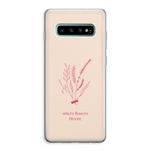 CaseCompany Where flowers bloom: Samsung Galaxy S10 Plus Transparant Hoesje