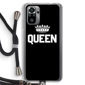 CaseCompany Queen zwart: Xiaomi Redmi Note 10S Transparant Hoesje met koord