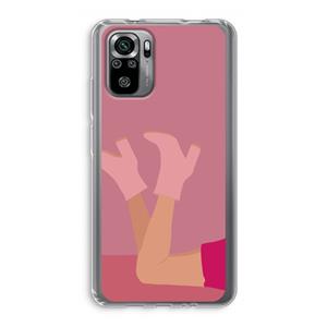 CaseCompany Pink boots: Xiaomi Redmi Note 10S Transparant Hoesje
