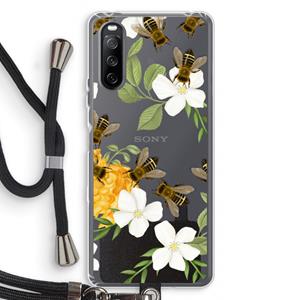 CaseCompany No flowers without bees: Sony Sony Xperia 10 III Transparant Hoesje met koord