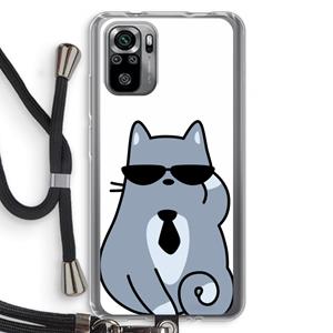 CaseCompany Cool cat: Xiaomi Redmi Note 10S Transparant Hoesje met koord