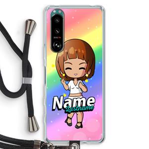 CaseCompany Chibi Maker vrouw: Sony Xperia 5 III Transparant Hoesje met koord