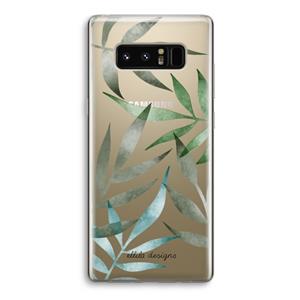 CaseCompany Tropical watercolor leaves: Samsung Galaxy Note 8 Transparant Hoesje
