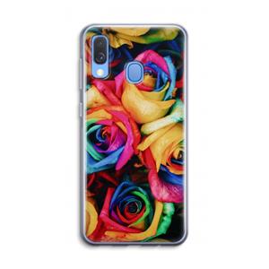 CaseCompany Neon bloemen: Samsung Galaxy A40 Transparant Hoesje