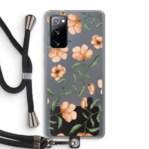 CaseCompany Peachy flowers: Samsung Galaxy S20 FE / S20 FE 5G Transparant Hoesje met koord