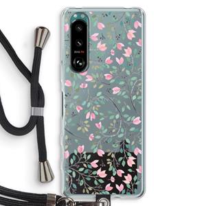 CaseCompany Sierlijke bloemen: Sony Xperia 5 III Transparant Hoesje met koord