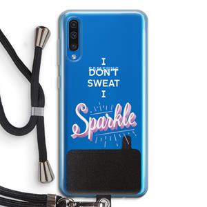 CaseCompany Sparkle quote: Samsung Galaxy A50 Transparant Hoesje met koord