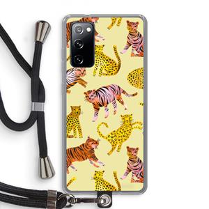 CaseCompany Cute Tigers and Leopards: Samsung Galaxy S20 FE / S20 FE 5G Transparant Hoesje met koord