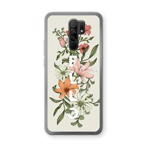 CaseCompany Hello bloemen: Xiaomi Redmi 9 Transparant Hoesje