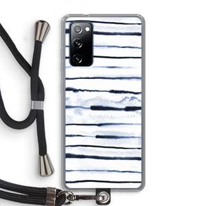 CaseCompany Ink Stripes: Samsung Galaxy S20 FE / S20 FE 5G Transparant Hoesje met koord