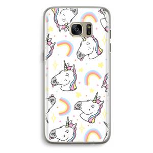CaseCompany Rainbow Unicorn: Samsung Galaxy S7 Edge Transparant Hoesje
