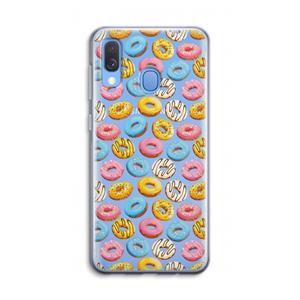 CaseCompany Pink donuts: Samsung Galaxy A40 Transparant Hoesje