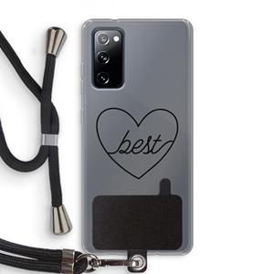 CaseCompany Best heart black: Samsung Galaxy S20 FE / S20 FE 5G Transparant Hoesje met koord