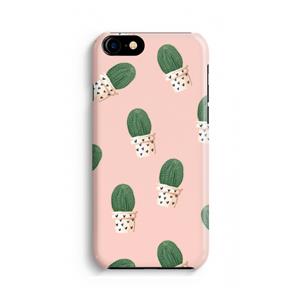 CaseCompany Cactusprint roze: iPhone 8 Volledig Geprint Hoesje