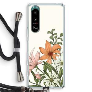 CaseCompany Floral bouquet: Sony Xperia 5 III Transparant Hoesje met koord