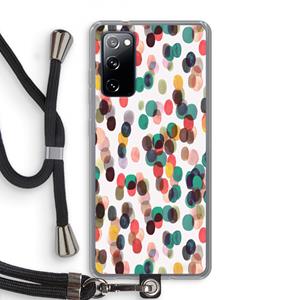 CaseCompany Tropical Dots: Samsung Galaxy S20 FE / S20 FE 5G Transparant Hoesje met koord