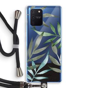 CaseCompany Tropical watercolor leaves: Samsung Galaxy Note 10 Lite Transparant Hoesje met koord
