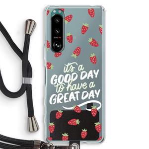 CaseCompany Don't forget to have a great day: Sony Xperia 5 III Transparant Hoesje met koord