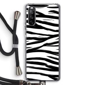 CaseCompany Zebra pattern: Sony Sony Xperia 10 III Transparant Hoesje met koord