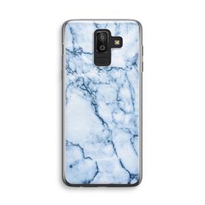 CaseCompany Blauw marmer: Samsung Galaxy J8 (2018) Transparant Hoesje
