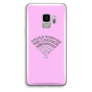 CaseCompany Home Is Where The Wifi Is: Samsung Galaxy S9 Transparant Hoesje