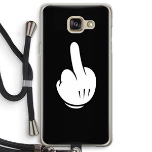 CaseCompany Middle finger black: Samsung Galaxy A5 (2016) Transparant Hoesje met koord