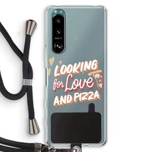 CaseCompany Pizza is the answer: Sony Xperia 5 III Transparant Hoesje met koord