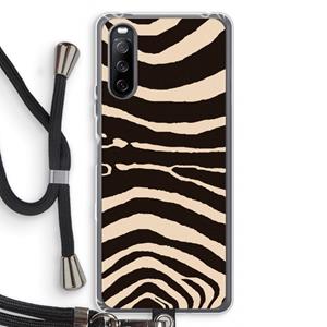 CaseCompany Arizona Zebra: Sony Sony Xperia 10 III Transparant Hoesje met koord
