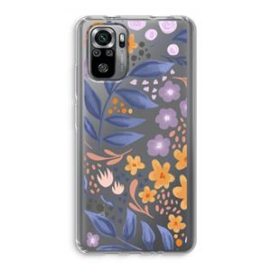 CaseCompany Flowers with blue leaves: Xiaomi Redmi Note 10S Transparant Hoesje