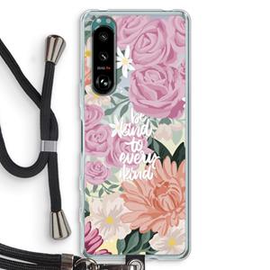 CaseCompany Kindness matters: Sony Xperia 5 III Transparant Hoesje met koord